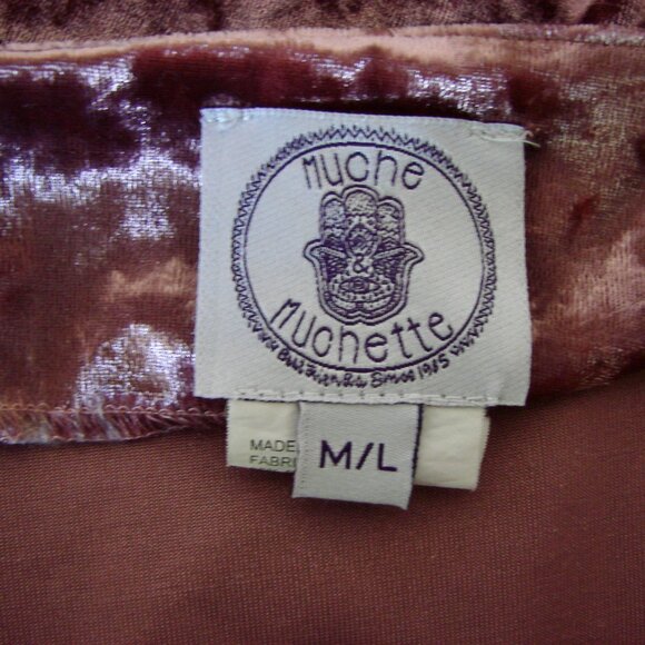 Muche and Muchette Velvet Dress Loose Pink Crushed Velvet Size Medium Large M/L - Picture 6 of 15